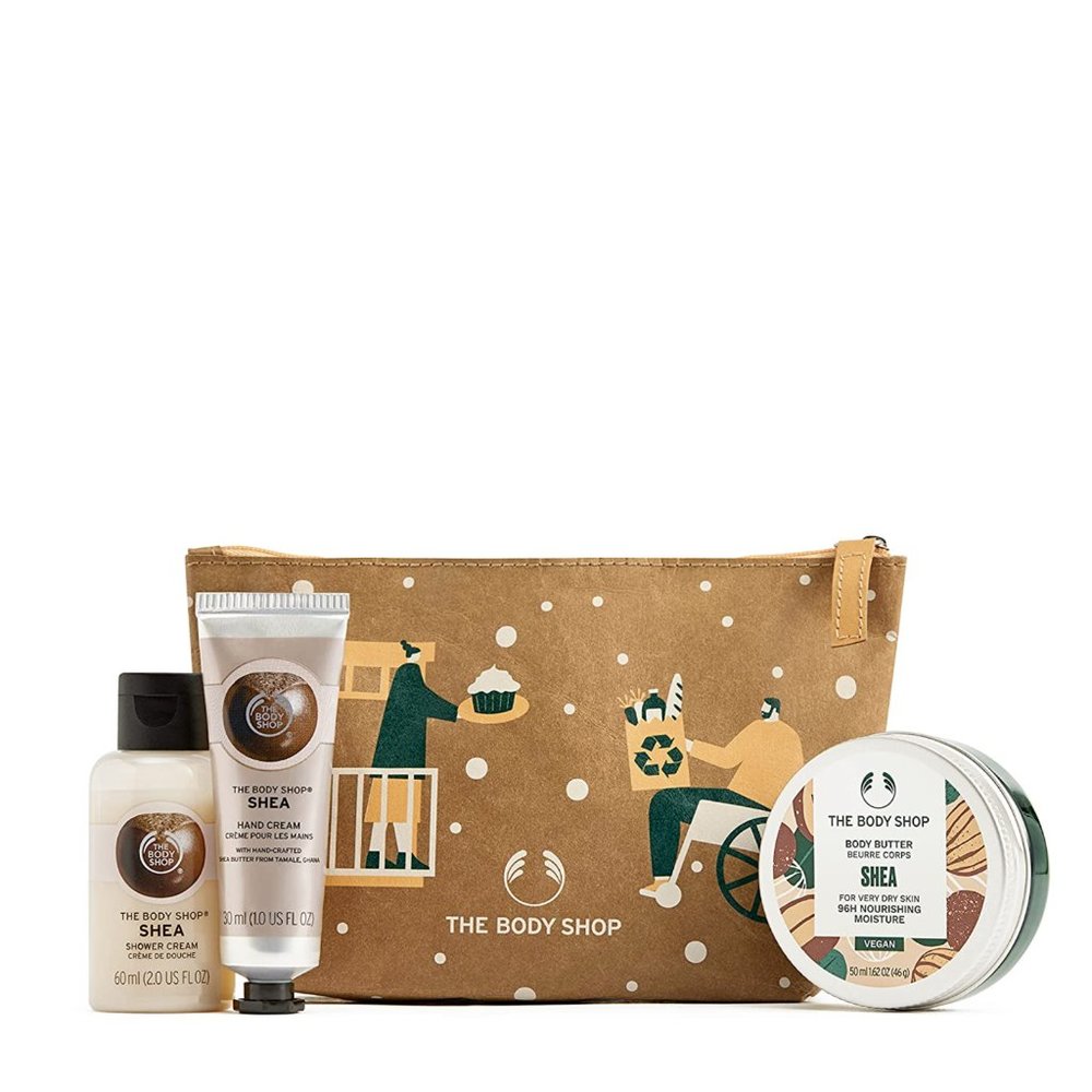 The Body Shop Shea Mini Gift Set 3pc Body Butter Hand Cream Shower Cream NEW